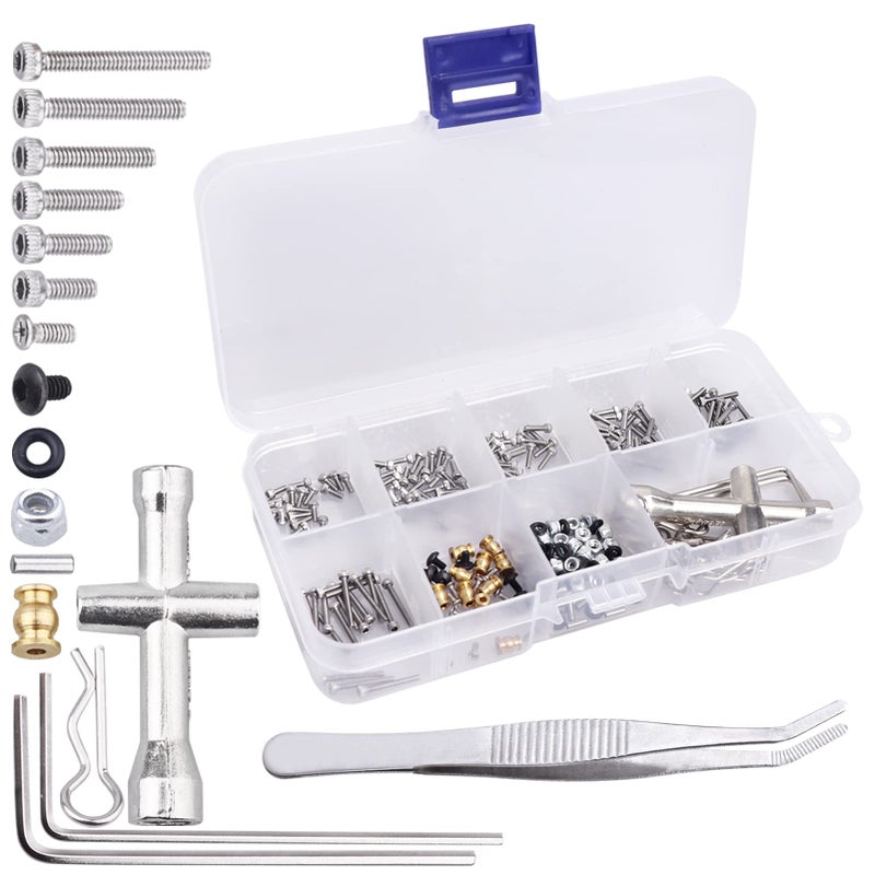 FriHobby 276Pcs RC Screw Kit RC Repair Tool Set for Hardware Fasteners for Axial SCX24 124 RC Crawler Truck Deadbolt C10 Jeep Betty - Image 3