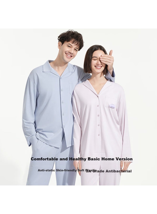 Ubras Cloud Cotton Herbal Classic Lapel Home Wear Set Women's Pajamas Cream Pudding M - Image 3