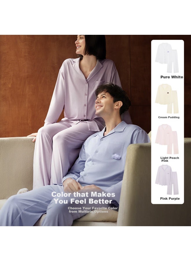 Ubras Cloud Cotton Herbal Classic Lapel Home Wear Set Women's Pajamas Cream Pudding M - Image 4