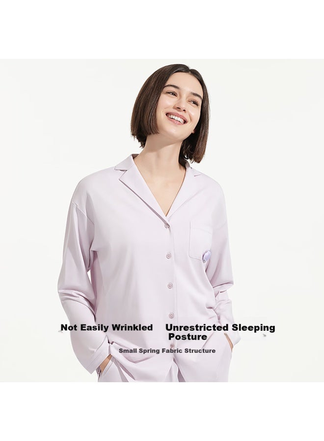 Ubras Cloud Cotton Herbal Classic Lapel Home Wear Set Women's Pajamas Cream Pudding M - Image 2