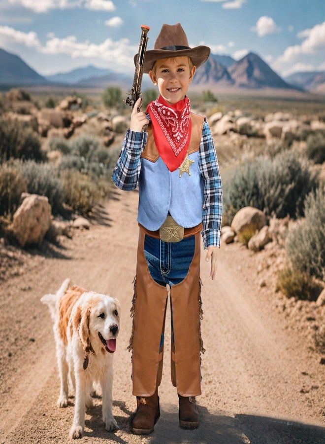 G.C 6 PCS Boys Cowboy Costume Kids Dress Up Outfits Toddler Cowboy Hat Vest Halloween Cosplay Role Play Party Birthday Gifts - Image 5