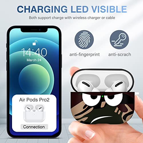 Youtec for Airpods Pro 2nd Generation Case 2022, Don't Touch Me for Airpods Pro 2 Cover with Keychain/Lanyard Soft Cute Shockproof Cover for Women Men Compatible Apple AirPod Pro 2 (Brown) - Image 4
