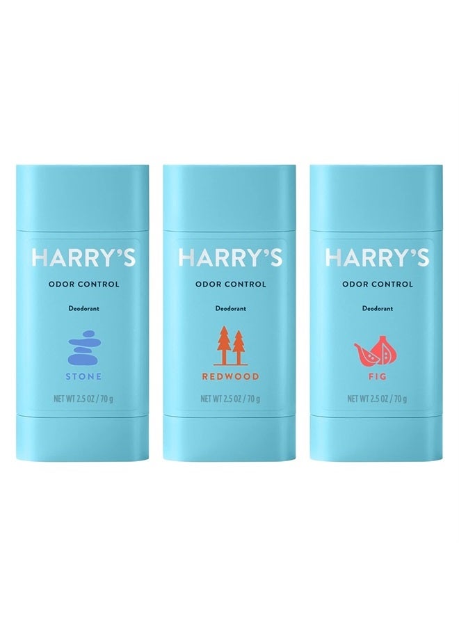 Harry's Men's Deodorant - Odor Control Deodorant - Aluminum-Free - Variety - Stone, Fig, Redwood (2.5 Ounce (Pack of 3) - Image 1