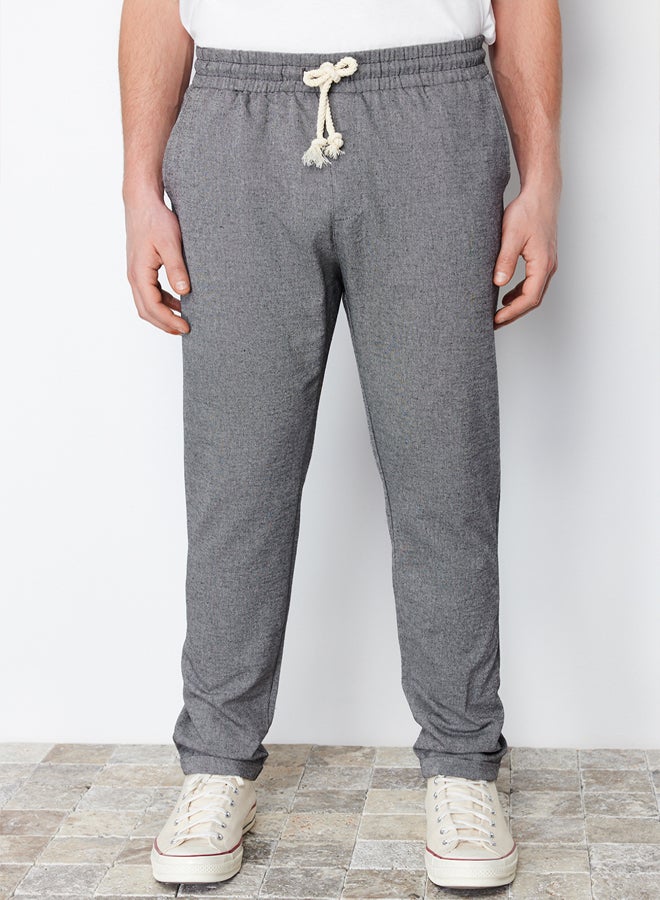 trendyol Men Regular Fit Elastic Waist Tied Fabric Double Leg Trousers TMNSS22PL0029 - Image 1
