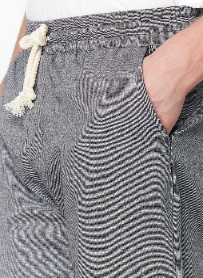trendyol Men Regular Fit Elastic Waist Tied Fabric Double Leg Trousers TMNSS22PL0029 - Image 5