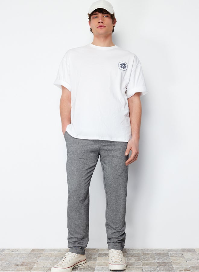 trendyol Men Regular Fit Elastic Waist Tied Fabric Double Leg Trousers TMNSS22PL0029 - Image 2