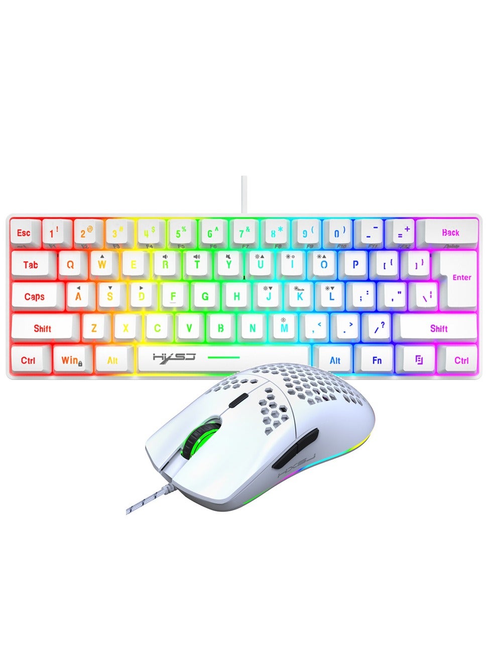 تسوق إتش إكس إس جيه ولوحة مفاتيح الألعاب السلكية V700 61 Key RGB ...