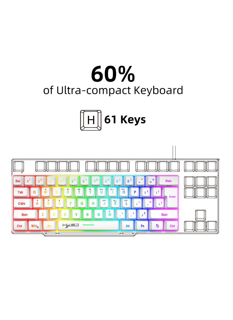 HXSJ - V700 61 Key RGB Wired Gaming Keyboard and J900 USB Wired Gaming Mouse Set - Image 1