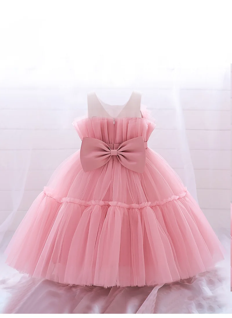 D'Daniela D' Daniela - Selena Dark Pink Mesh Gown