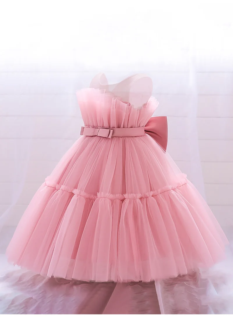 D'Daniela D' Daniela - Selena Dark Pink Mesh Gown