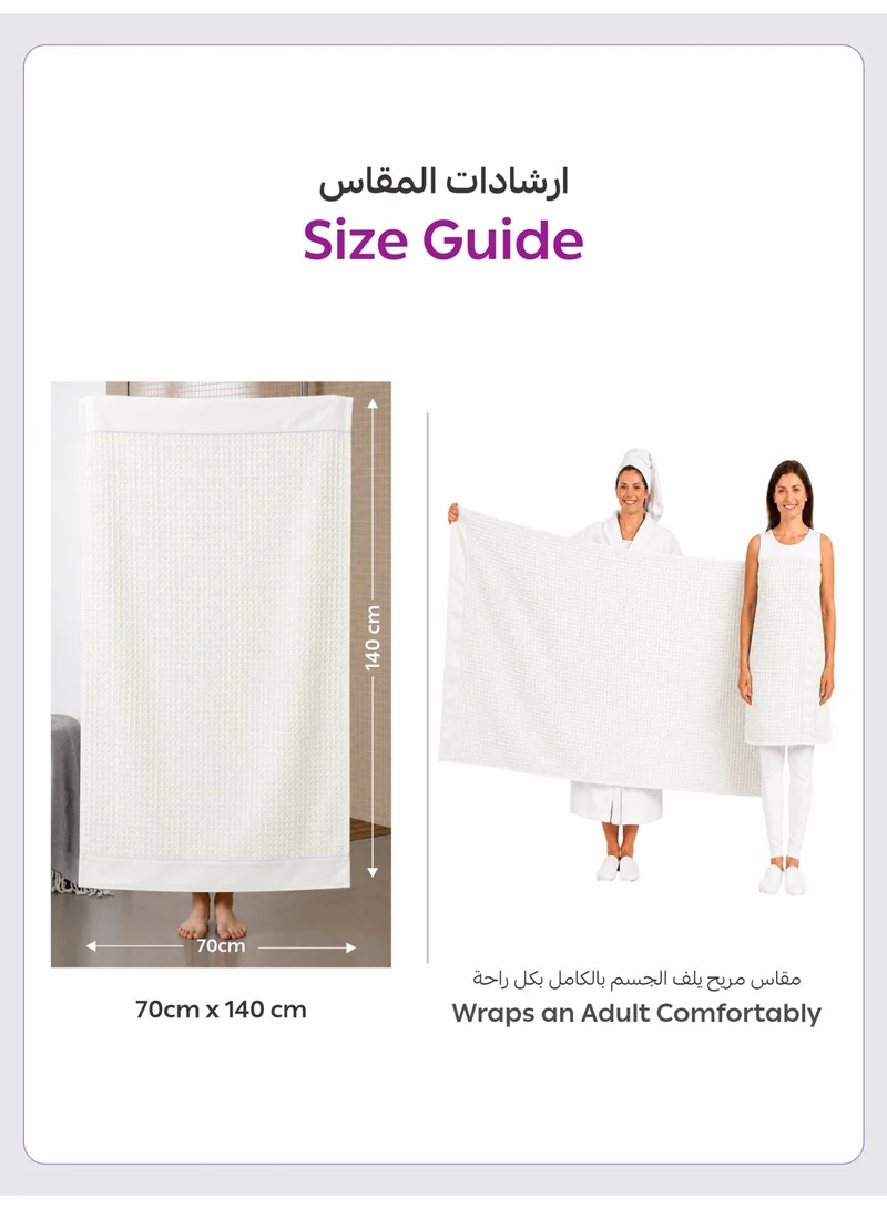 Donetella BATH TOWEL - 1Pcs (70x140cm) Bath Towel (1 Piece, 70x140 cm) – Microfiber 310 GSM Waffle Weave Ultra Soft Highly Absorbent Quick Dry Bathroom Towel for Home, Gym, Spa & Travel  | Best Price UAE
