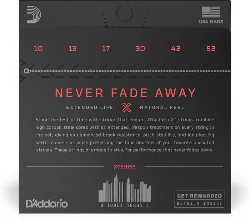 D'Addario XT Nickel Coated Electric Guitar Strings 10-52 - Image 2