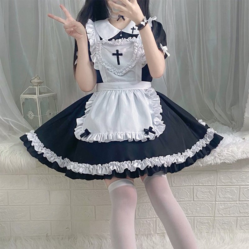 2025 New Japanese Classic Short-sleeved Maid Cute Japanese Maid cosplay Women's Clothing Maid dress - Image 2