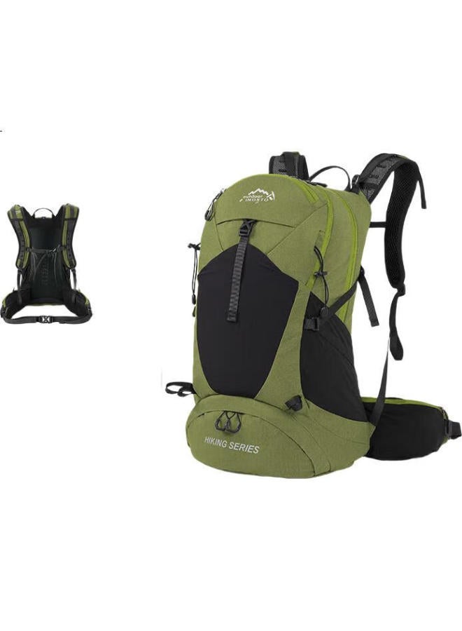 INOXTO 35L Large Capacity Breathable Water-Resistant Hiking Backpack, Outdoor Cycling Bag With Shoe Compartment, Model 8107, Dark Green - Image 2