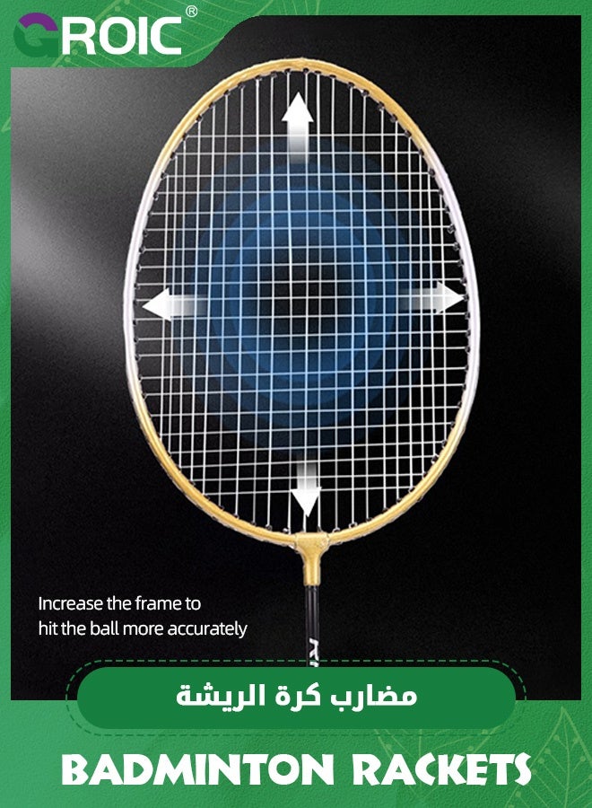 GROIC Badminton Rackets Set of 2,Badminton Set for Outdoor Backyards Gym,Lightweight Badminton Rackets with 3 Nylon Shuttlecocks and Large-capacity Racket Bag,Outdoor Sports Set - Image 2