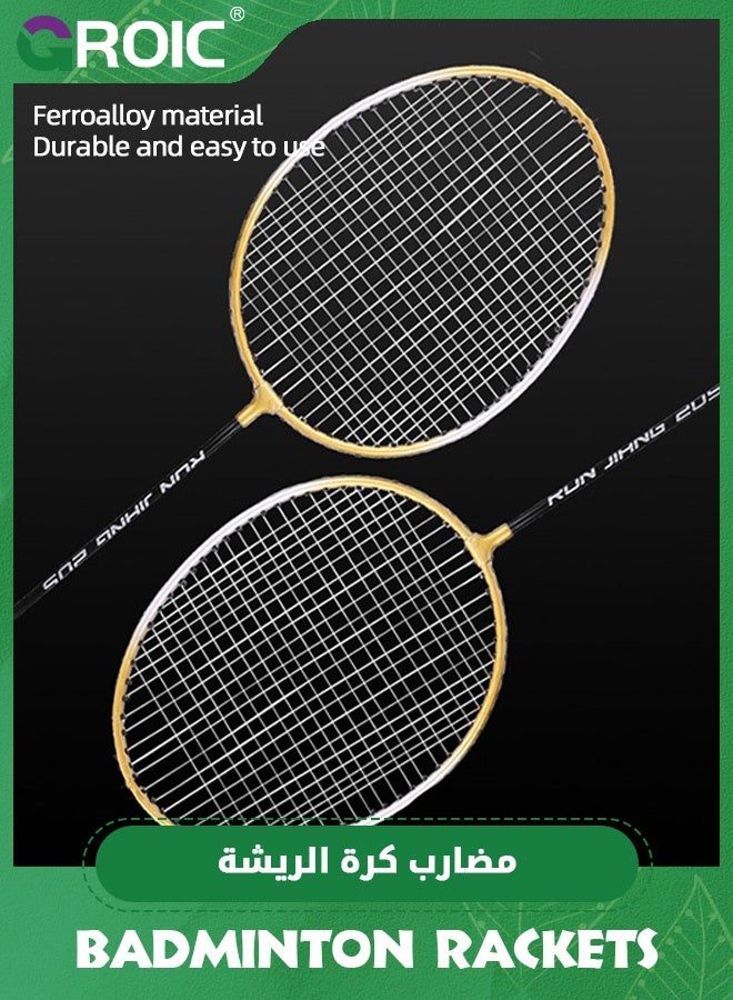 GROIC Badminton Rackets Set of 2,Badminton Set for Outdoor Backyards Gym,Lightweight Badminton Rackets with 3 Nylon Shuttlecocks and Large-capacity Racket Bag,Outdoor Sports Set - Image 4