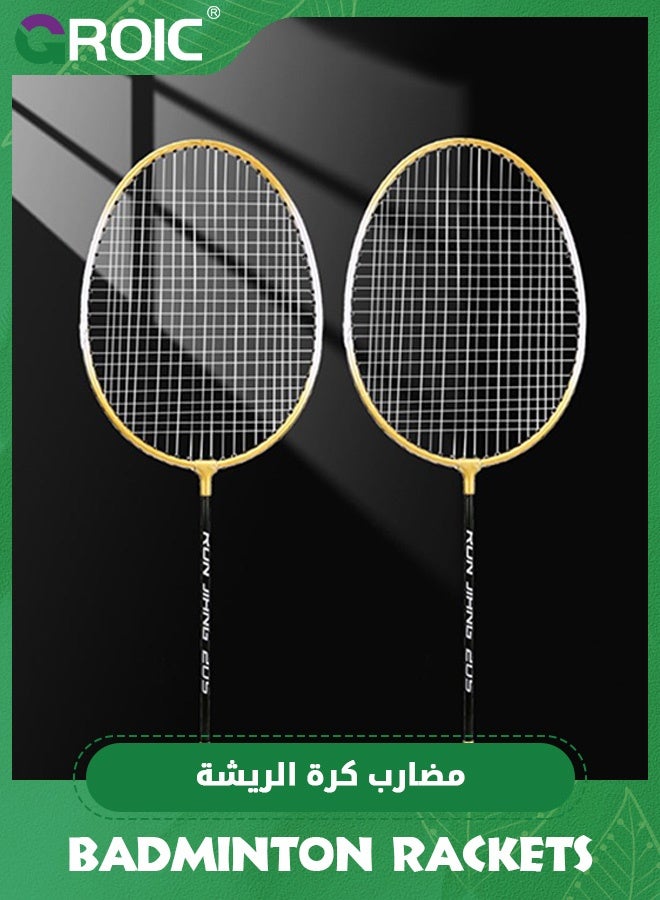 GROIC Badminton Rackets Set of 2,Badminton Set for Outdoor Backyards Gym,Lightweight Badminton Rackets with 3 Nylon Shuttlecocks and Large-capacity Racket Bag,Outdoor Sports Set - Image 1