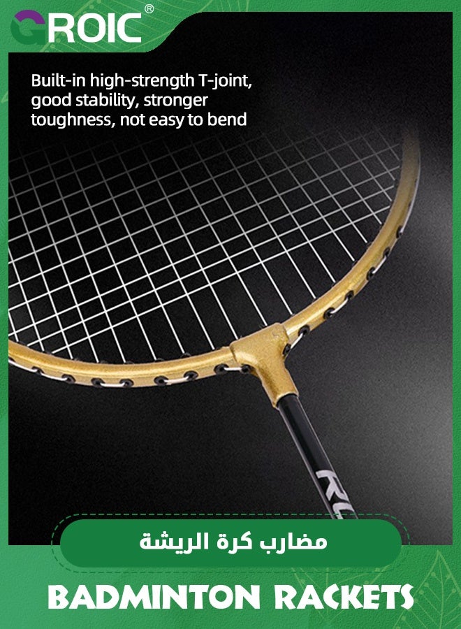 GROIC Badminton Rackets Set of 2,Badminton Set for Outdoor Backyards Gym,Lightweight Badminton Rackets with 3 Nylon Shuttlecocks and Large-capacity Racket Bag,Outdoor Sports Set - Image 5