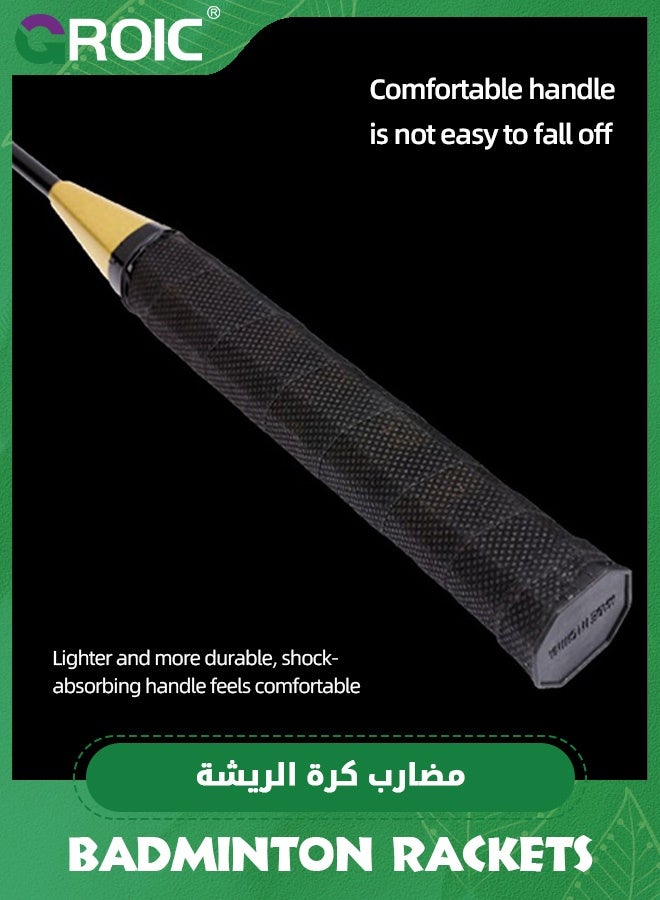 GROIC Badminton Rackets Set of 2,Badminton Set for Outdoor Backyards Gym,Lightweight Badminton Rackets with 3 Nylon Shuttlecocks and Large-capacity Racket Bag,Outdoor Sports Set - Image 3