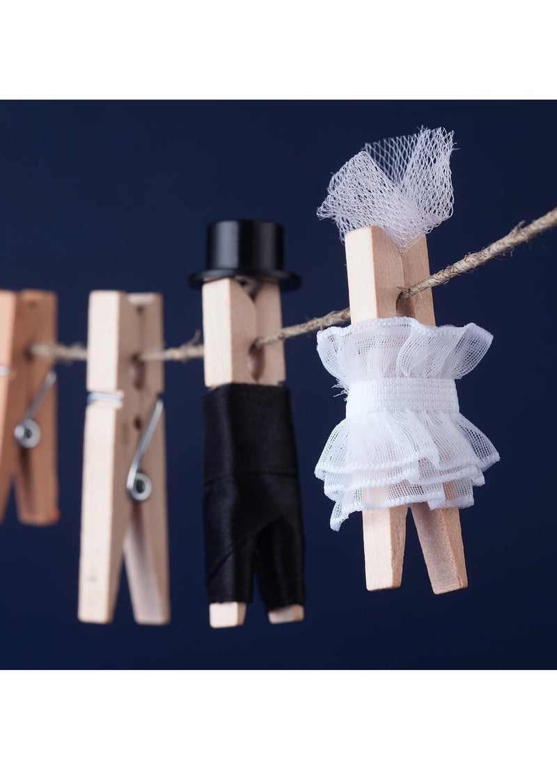 24-Piece Wooden Drying Clothes Pegs with Rust Proof,Crafts, Metal Spring Cloth Peg Set  - Image 2