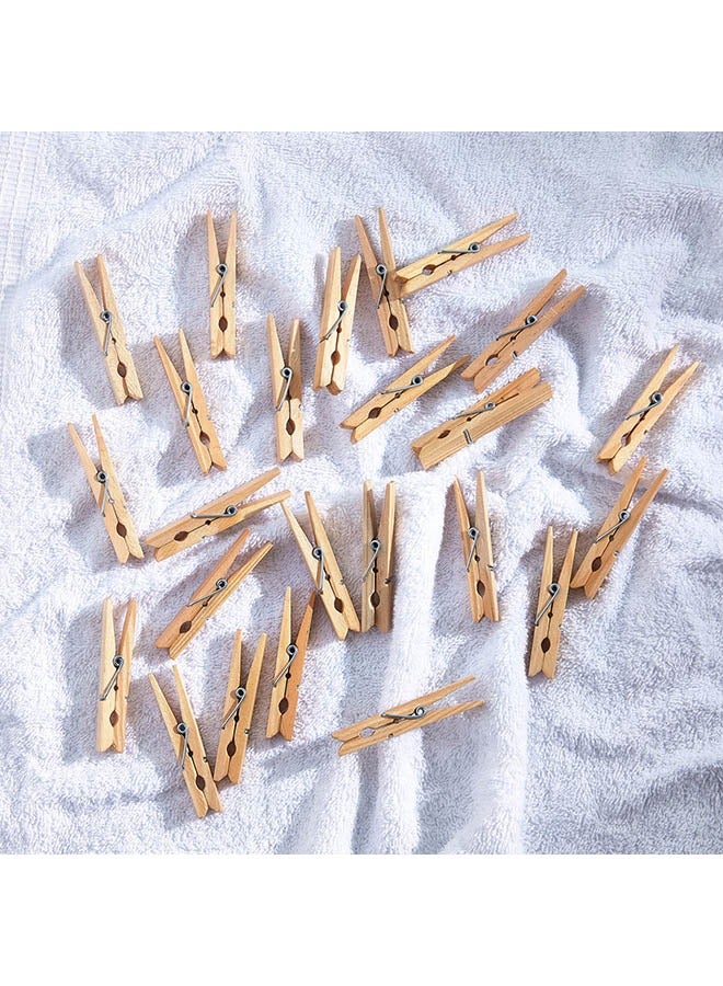 24-Piece Wooden Drying Clothes Pegs with Rust Proof,Crafts, Metal Spring Cloth Peg Set  - Image 4