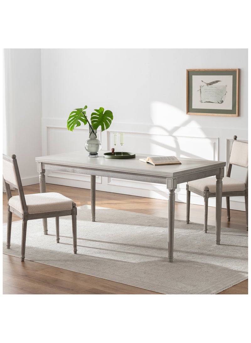 Chogori Solid Wood Dining Table -Natural Wood Veneers&Water Based Paint Finished- Vintage Kitchen&Dining Room Table for 4-6 People - Image 4
