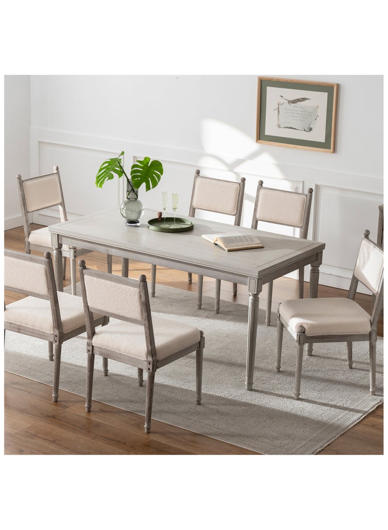 Chogori Solid Wood Dining Table -Natural Wood Veneers&Water Based Paint Finished- Vintage Kitchen&Dining Room Table for 4-6 People - Image 5
