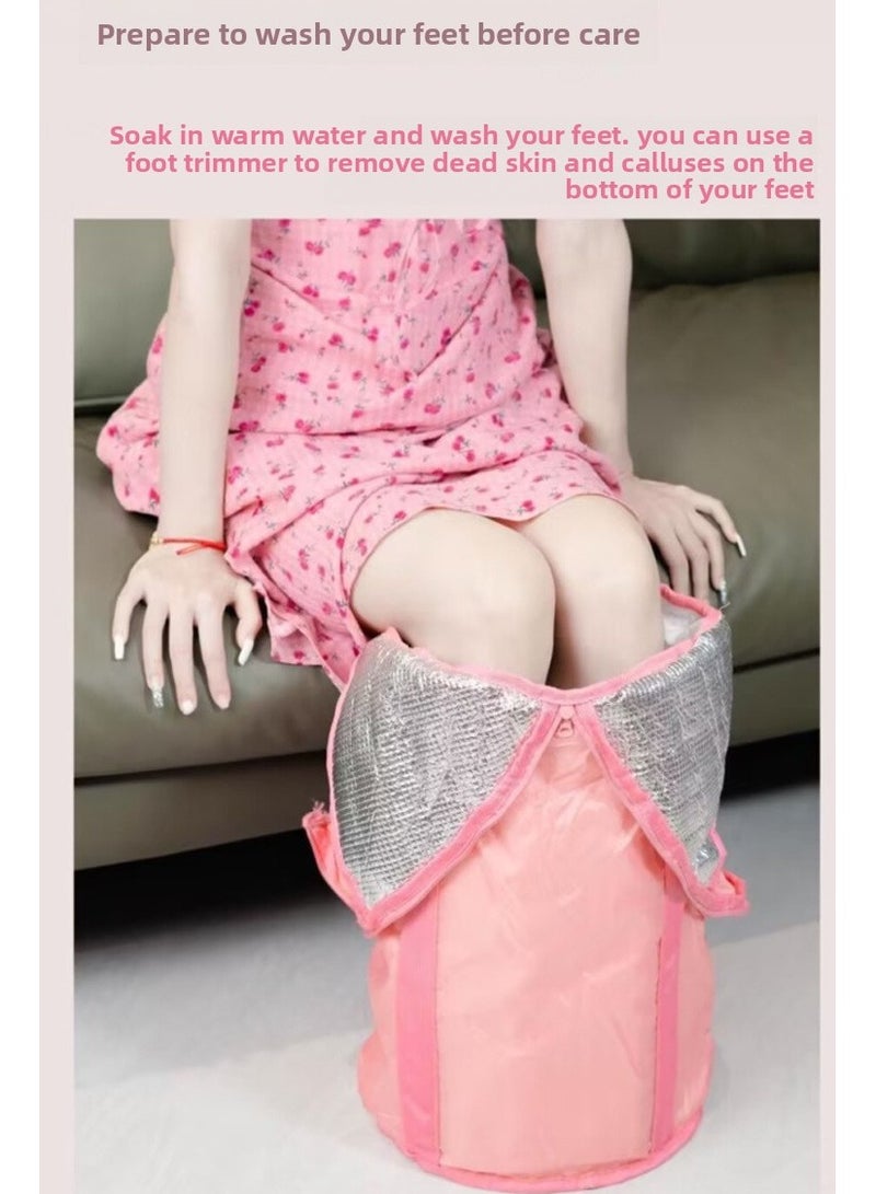 2 pairs-Silicone Moisturising Heel Socks, Skin Color Size M (35-45) - Image 4