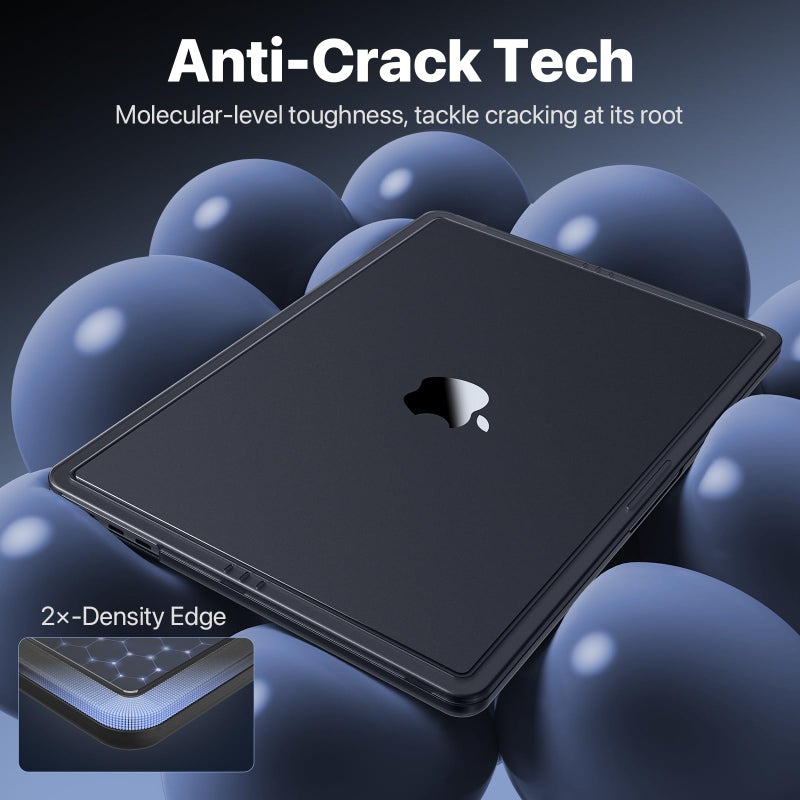 Soonjet CrackGuard for MacBook Pro 14 inch Case | M5 M4 M3 M2 M1 Pro/Max 2026-2021 | Anti-Crack Upgrade | 100% Match Official Color | Protective Hard Shell Laptop Cover | Space Black Clear - Image 3