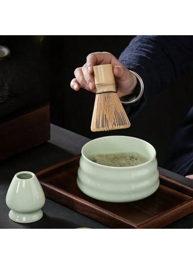 Complete Matcha Whisk Set - 4-Piece Matcha Kit with Ceramic Bowl, Matcha Whisk, Bamboo Scoop, and Whisk Stand - High-Quality Matcha Tea Set for Smooth and Authentic Matcha Preparation - Image 3