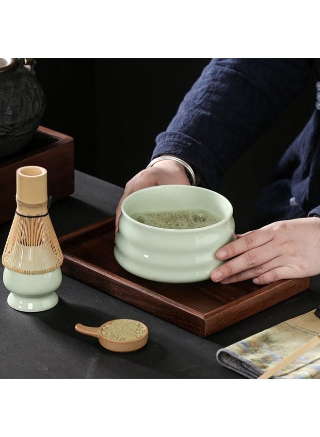 Complete Matcha Whisk Set - 4-Piece Matcha Kit with Ceramic Bowl, Matcha Whisk, Bamboo Scoop, and Whisk Stand - High-Quality Matcha Tea Set for Smooth and Authentic Matcha Preparation - Image 2