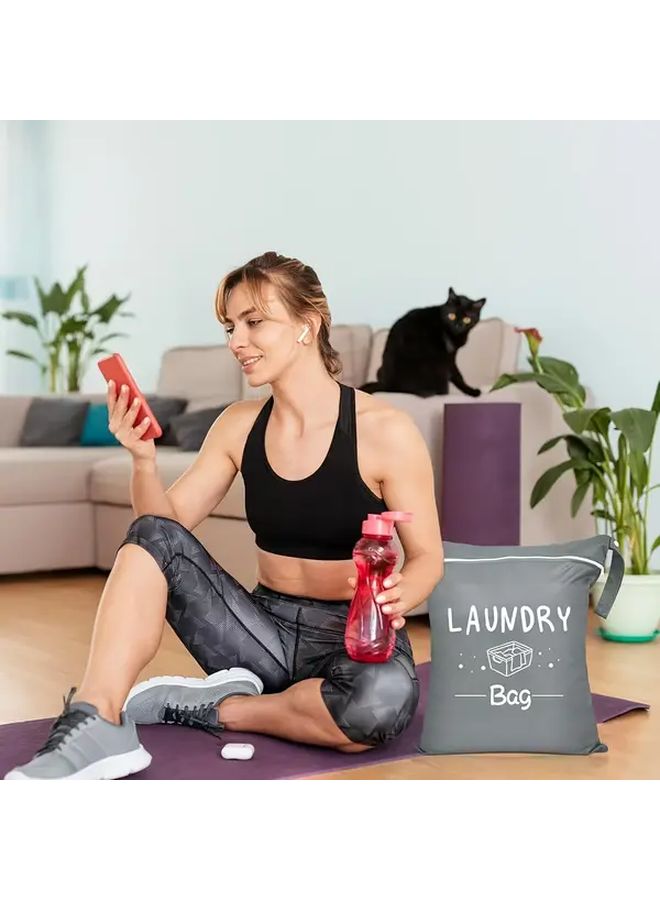 Large Capacity Carry On Storage Bag Durable Clothing Protective Cover With Adjustable Handle And Zipper Closure For Travel Sports Yoga Gym Home Use Grey 1pc - Image 5