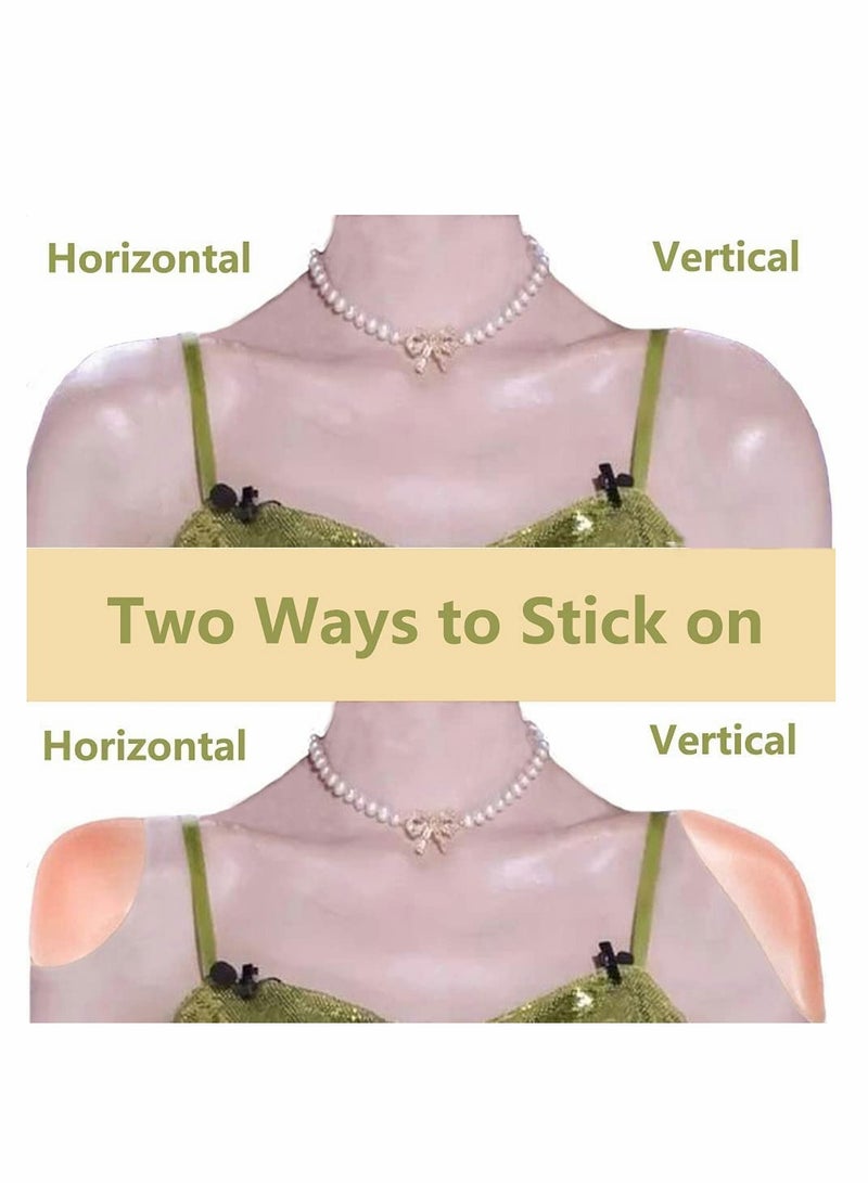 SOLARAE وسادات كتف سيليكون للنساء، وسادات دفع الكتف، وسادات كتف لاصقة سيليكون مضادة للانزلاق، وسادات كتف غير مرئية قابلة للتنفس وقابلة لإعادة الاستخدام (1 زوج) - Image 3