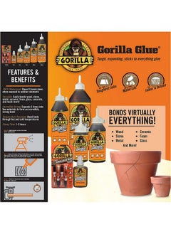 Gorilla Gorilla Original Gorilla Glue, Waterproof Polyurethane Glue, 2 ounce Bottle, Brown  - Image 4