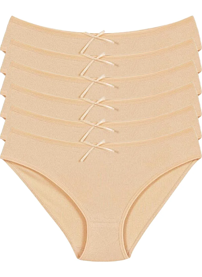 Yıldız Çamaşır Yıldız Underwear Yıldız 6-Piece Women's Lycra Striped Camisole Bikini Panties Q3550