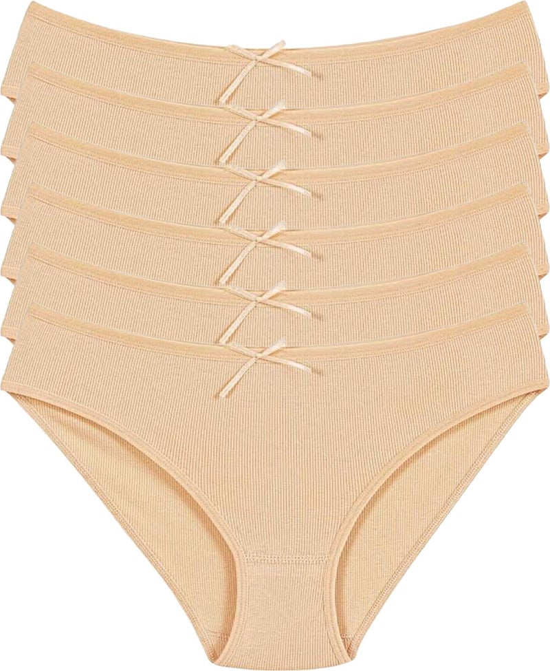 Yıldız Underwear Yıldız 6-Piece Women's Lycra Striped Camisole Bikini Panties Q3550