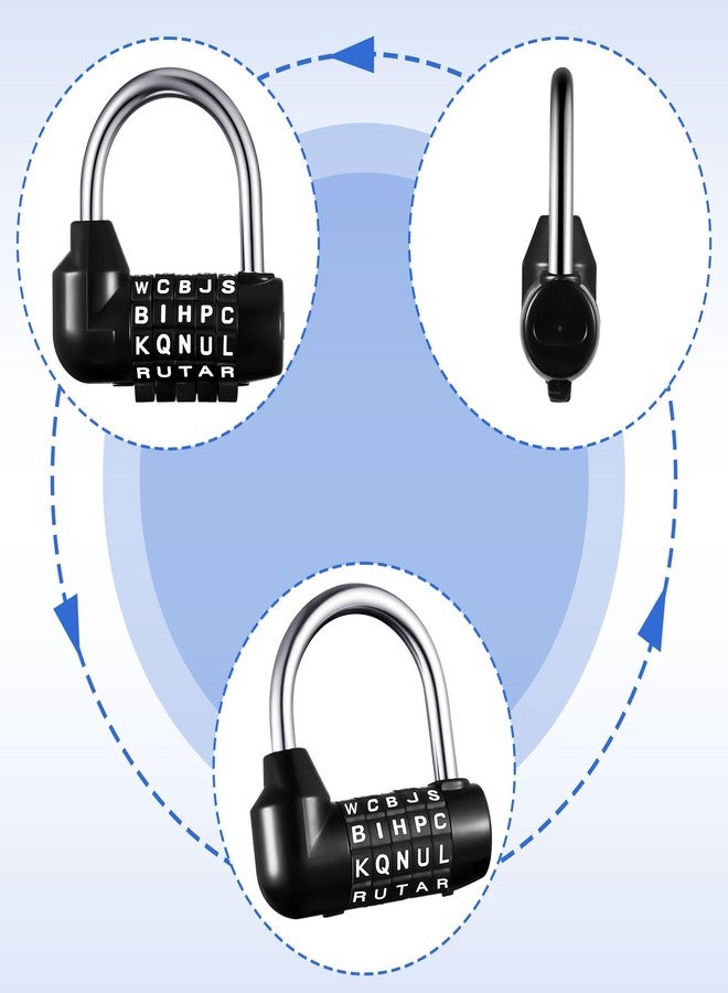 Shimeyao 12 Pcs Gym Locker Lock 5 Digit Combination Your Own Word Safety Padlock for Toolbox, Hasp Cabinet Storage, Black - Image 4