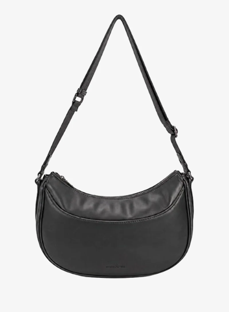 David Jones vegan leather made shoulder bag CM7821| moon leather bag with adjustable shoulder strap| chic elegant purse with external and internal pocket