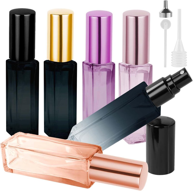 LOPHE Perfume Atomiser Refillable 6 Pcs Mini Perfume Refill Bottles Empty Clear Glass Perfume Atomiser Spray Bottles Portable Atomiser with Fine Mist for Daily Business Trips10 ml