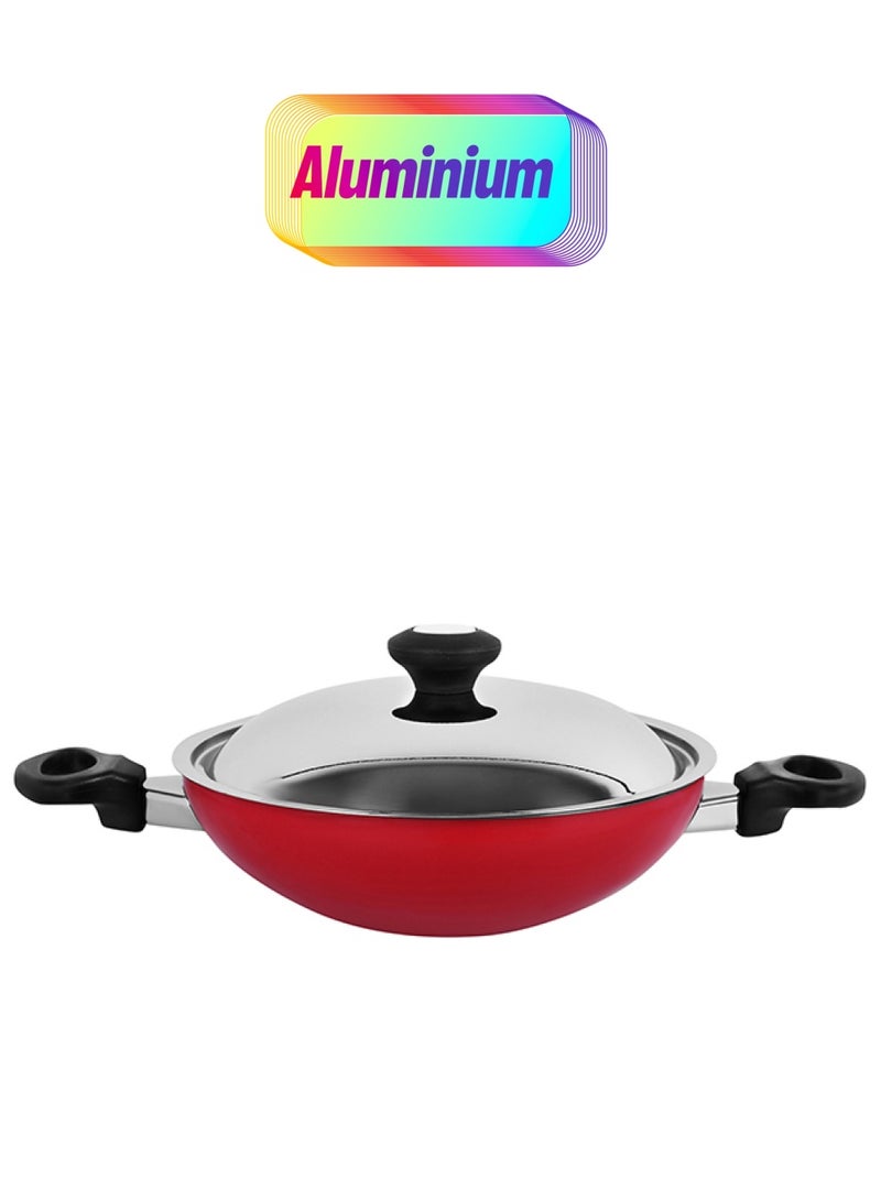 Prestige Kadai With Stainless Steel Lid Red 24cm - Image 1