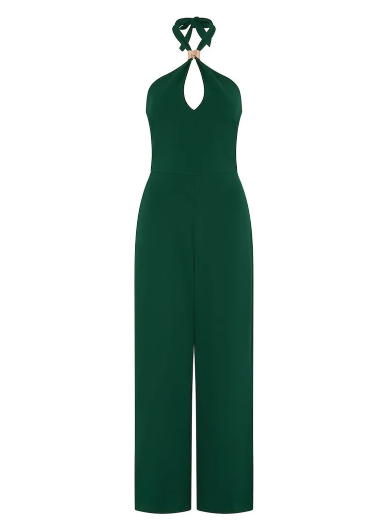 Needs No Label  Green Hardware Halterneck Jumpsuit for Women | Best Price UAE
