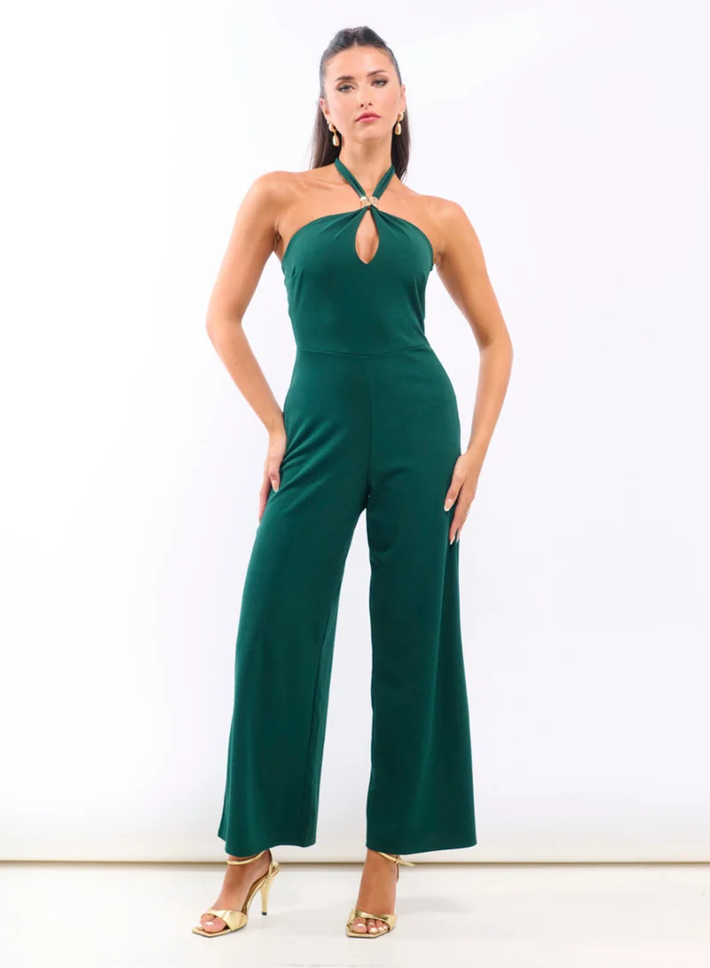 Needs No Label  Green Hardware Halterneck Jumpsuit for Women | Best Price UAE