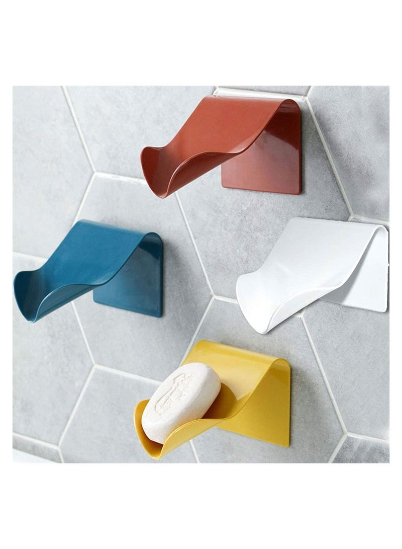 Soap Case, Shower Holder with Adhesive Sticker Waterfall Drain Dish for Kitchen Sink Saver Eco-Friendly Durable Hook Bathroom 4 Packs - Image 2