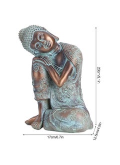 Buddha Statue, Meditative Buddha Bronze Color Meditating Seated Buddha Statue Outdoor Garden Statue Southeast Asia Buddha Statue for Home Decor, Yard