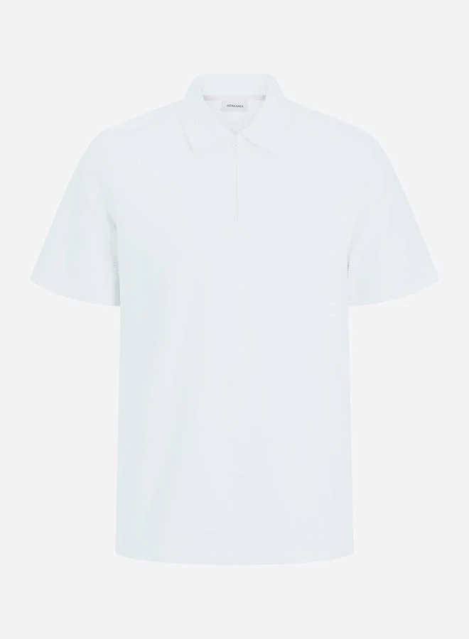 جاك اند جونز جاك آند جونز بولو قطن سادة بأكمام قصيرة