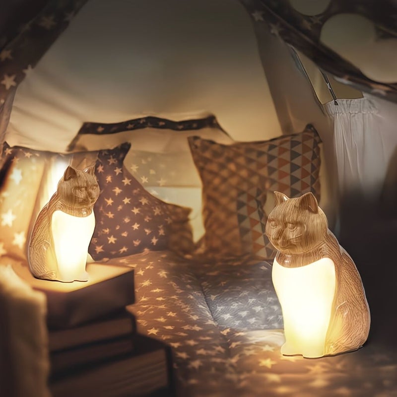 Maple Cat Shaped Led Desk Lamp With Long Press Dimming Three Adjustable Brightness Levels Touch Controlled Rechargeable Bedside Night Light Art Decoration Gift For Christmas New Year - Image 5