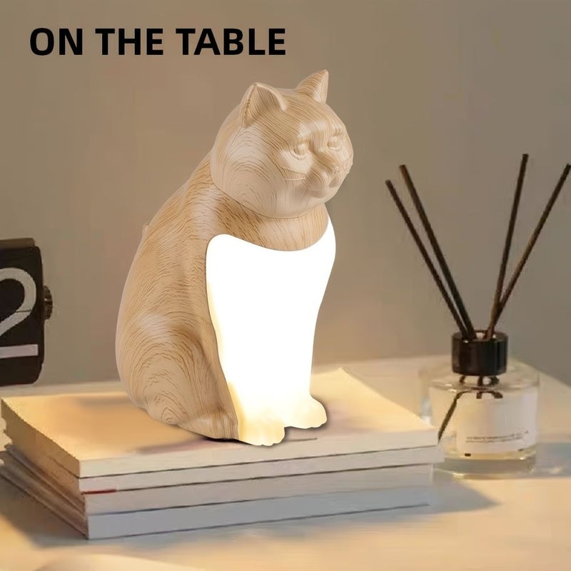 Maple Cat Shaped Led Desk Lamp With Long Press Dimming Three Adjustable Brightness Levels Touch Controlled Rechargeable Bedside Night Light Art Decoration Gift For Christmas New Year - Image 1