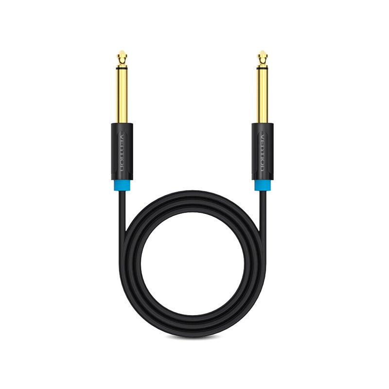 VENTION 6.5mm Male To Male Audio Cable For Guitar Amplifier And Microphone Black - Image 1