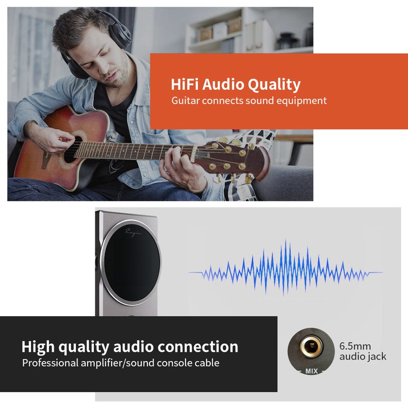 VENTION 6.5mm Male To Male Audio Cable For Guitar Amplifier And Microphone Black - Image 5