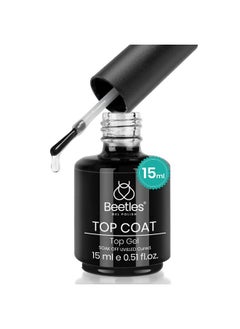 beetles Gel Polish No Wipe Gel Top Coat - Clear Color Gel Shine Finish And Long Lasting, Soak Off Nail Lamp Gel, 15Ml Gift For Girls  - Image 1